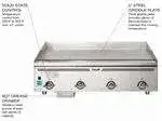 Vulcan Vulcan VCCG48-AS 48'' Countertop Gas Griddle with Thermostatic Controls - 120,000 BTU