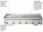Vulcan Vulcan VCCG72-AR 72'' Countertop Gas Griddle with Thermostatic Controls - 180,000 BTU