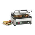 Waring Waring WFG250 Sandwich / Panini Grill, Single, with 14-1/4" x 11" Flat Cast Iron Cooking Surface - 120 Volts