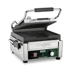 Waring Waring WPG150B Sandwich / Panini Grill, Single, with 9-1/4" x 9-3/4" Ribbed Cast Iron Cooking Surface - 208 Volts