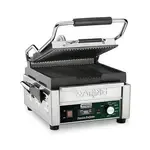 Waring Waring WPG150TB Sandwich / Panini Grill, Single, with 9-1/4" x 9-3/4" Ribbed Cast Iron Cooking Surface - 208 Volts