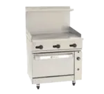 Wolf Wolf C36C-36GT Restaurant Gas Range, with (1) 36" Griddle and Convection oven - 95,000 BTU