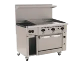 Wolf Wolf C48S-2B36GT Restaurant Gas Range, 48" W with 2 (1) Standard Oven and Thermostatic Controls, - 155,000 BTU