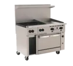 Wolf Wolf C48S-4B24GT Restaurant Gas Range, 48" W with 4 (1) Standard Oven and Thermostatic Controls, - 195,000 BTU