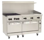 Wolf Wolf C60SC-4B36G Restaurant Gas Range, 60" W with 4 Burners (1) 36" Griddle and (1) Standard Oven & (1) Convection Oven - 238,000 BTU