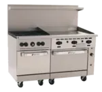 Wolf Wolf C60SS-4B36G Restaurant Gas Range, 60" W with 4 Burners (1) 36" Griddle and (2) Standard Ovens - 238,000 BTU