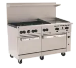 Wolf Wolf C60SS-6B24G Restaurant Gas Range, 60" W with 6 Burners (1) 24" Griddle and (2) Standard Ovens - 278,000 BTU