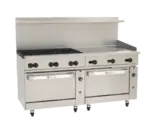 Wolf Wolf C72CC-6B36GT Restaurant Gas Range, 72" W with 6 Burners (1) 36" Griddle and (2) Convection Ovens - 310,000 BTU
