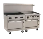Wolf Wolf C72SS-6B36G Restaurant Gas Range, 72" W with 6 Burners (1) 36" Griddle and (2) Standard Ovens - 310,000 BTU