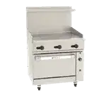 Wolf Wolf C36C-36G Restaurant Gas Range, with (1) 36" Griddle and Convection oven - 95,000 BTU