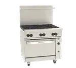 Wolf Wolf C36C-6B Restaurant Gas Range, with 6 Burners and Convection oven - 215,000 BTU
