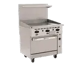 Wolf Wolf C36S-36G Restaurant Gas Range, with (1) 36" Griddle and Standard Oven - 95,000 BTU