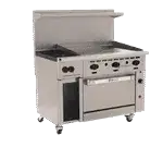 Wolf Wolf C48S-2B36G Restaurant Gas Range, 48" W with 2 (1) Standard Oven (1) 36" Manual Griddle and Manual Controls, - 155,000 BTU