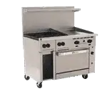 Wolf Wolf C48S-4B24G Restaurant Gas Range, 48" W with 4 (1) Standard Oven (1) 24" Manual Griddle and Manual Controls, - 195,000 BTU
