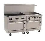Wolf Wolf C72SS-6B36GT Restaurant Gas Range, 72" W with 6 Burners (1) 36" Griddle and (2) Standard Ovens - 310,000 BTU